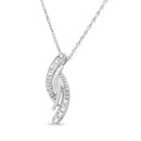 .925 Sterling Silver Diamond Accent Bypass Curve 18" Pendant Necklace (I-J Color, I3 Clarity)-7