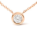 2 Micron 14K Rose Gold Plated Sterling Silver Bezel-Set Diamond Solitaire Pendant Necklace (1/3 cttw, H-I Color, I1-I2 Clarity)-8