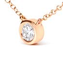 2 Micron 14K Rose Gold Plated Sterling Silver Bezel-Set Diamond Solitaire Pendant Necklace (1/3 cttw, H-I Color, I1-I2 Clarity)-9