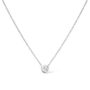 2 Micron 14K Rose Gold Plated Sterling Silver Bezel-Set Diamond Solitaire Pendant Necklace (1/3 cttw, H-I Color, I1-I2 Clarity)-11
