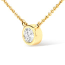 10K Yellow Gold 1/3 Carat Round Brilliant-Cut Diamond Modern Bezel-Set Solitaire 16"-18" Pendant Necklace (H-I Color, SI2-I1 Clarity)-8