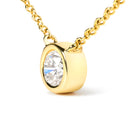 10K Yellow Gold 1/3 Carat Round Brilliant-Cut Diamond Modern Bezel-Set Solitaire 16"-18" Pendant Necklace (H-I Color, SI2-I1 Clarity)-10