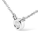 10K White Gold 1/2 Carat Round Brilliant-Cut Diamond Modern Bezel-Set Solitaire 16"-18" Pendant Necklace (H-I Color, SI2-I1 Clarity)-8