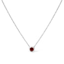 14K White Gold 1/2 Cttw Red Lab Grown Diamond Bezel-Set Solitaire 18" Pendant Necklace (Red Color, VS1-VS2 Clarity)-6
