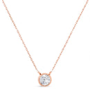 AGS Certified 10K Rose Gold 1/5 Cttw Bezel Set Round Diamond Solitaire 16-18" Adjustable Pendant Necklace (H-I Color, VS1-VS2 Clarity)-7