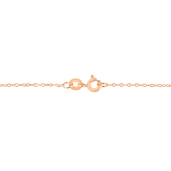 AGS Certified 10K Rose Gold 1/5 Cttw Bezel Set Round Diamond Solitaire 16-18" Adjustable Pendant Necklace (H-I Color, VS1-VS2 Clarity)