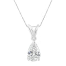 IGI certified 10K White Gold 1/2 cttw Diamond Pear Pendant Necklace (I-J, I1)-3