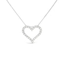 .925 Sterling Silver 2.0 Cttw Diamond Open Heart 18" Pendant Necklace (I-J Color, I2-I3 Clarity)-5