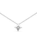 10K Yellow Gold 1/5 Cttw Bezel Set Princess Diamond Kite Shaped Solitaire Pendent Necklace-10