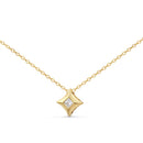 10K Yellow Gold 1/5 Cttw Bezel Set Princess Diamond Kite Shaped Solitaire Pendent Necklace-7