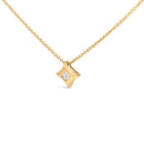 10K Yellow Gold 1/5 Cttw Bezel Set Princess Diamond Kite Shaped Solitaire Pendent Necklace-8