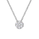 14K White Gold 1/4 Cttw Shared Prong Set Round-Ct Diamond 7 Stone Floral Cluster 18" Pendant Necklace (H-I Color, SI2-I1 Clarity)-4