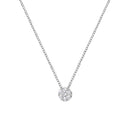 14K White Gold 1/4 Cttw Shared Prong Set Round-Ct Diamond 7 Stone Floral Cluster 18" Pendant Necklace (H-I Color, SI2-I1 Clarity)-5