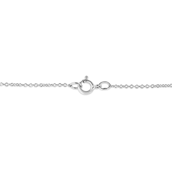 14K White Gold 1/4 Cttw Shared Prong Set Round-Ct Diamond 7 Stone Floral Cluster 18" Pendant Necklace (H-I Color, SI2-I1 Clarity)