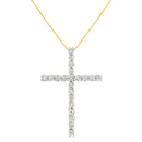 10K Yellow Gold Plated .925 Sterling Silver 4.0 Cttw Round Cut Diamond Cross Pendant Necklace (J-K Color, I1-I2 Clarity) - 18"-4
