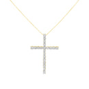 10K Yellow Gold Plated .925 Sterling Silver 4.0 Cttw Round Cut Diamond Cross Pendant Necklace (J-K Color, I1-I2 Clarity) - 18"-5