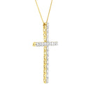 10K Yellow Gold Plated .925 Sterling Silver 4.0 Cttw Round Cut Diamond Cross Pendant Necklace (J-K Color, I1-I2 Clarity) - 18"-6