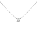 14K White Gold 1.00 Cttw Bezel Set Round Lab-Grown Diamond Solitaire 18" Pendant Necklace (F-G Color, VS1-VS2 Clarity)-1