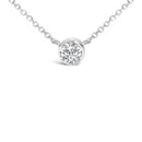 14K White Gold 1.00 Cttw Bezel Set Round Lab-Grown Diamond Solitaire 18" Pendant Necklace (F-G Color, VS1-VS2 Clarity)-2