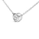14K White Gold 1.00 Cttw Bezel Set Round Lab-Grown Diamond Solitaire 18" Pendant Necklace (F-G Color, VS1-VS2 Clarity)-3