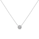 .925 Sterling Silver 1/2 Cttw Round Diamond Halo Circle Pendant 18" Necklace (I-J Color, I2-I3 Clarity)-6