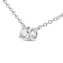 14K White Gold 1/2 Cttw Lab Grown Oval Shape Solitaire Diamond East West 18" Pendant Necklace (E-F Color, VS1-VS2 Clarity)-6