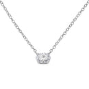 14K White Gold 1/2 Cttw Lab Grown Oval Shape Solitaire Diamond East West 18" Pendant Necklace (E-F Color, VS1-VS2 Clarity)-7