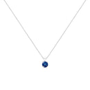 10K White Gold 1/4 Cttw Round Brilliant Cut Lab Grown Blue Diamond 4-Prong Solitaire Pendant Necklace (Blue Color, VS2-SI1 Clarity) - 18"-2