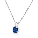 10K White Gold 1/4 Cttw Round Brilliant Cut Lab Grown Blue Diamond 4-Prong Solitaire Pendant Necklace (Blue Color, VS2-SI1 Clarity) - 18"-3