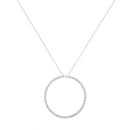 .925 Sterling Silver 4 cttw Prong Set, Round-Cut Diamond Open Circle Hoop 18" Pendant Necklace (J-K Color, I1-I2 Clarity)-5