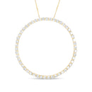 10K Yellow Gold Plated .925 Sterling Silver 4 Cttw Diamond Circle Hoop 18" Pendant Necklace (J-K Color, I1-I2 Clarity)-11