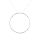 .925 Sterling Silver 5.0 Cttw Prong Set Round-cut Diamond Open Circle Hoop 18" Pendant Necklace (I-J Color, I2-I3 Clarity)-5