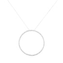 .925 Sterling Silver 5.0 Cttw Prong Set Round-cut Diamond Open Circle Hoop 18" Pendant Necklace (I-J Color, I2-I3 Clarity)-6