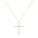 10K Yellow Gold 3.00 cttw Round-Cut Diamond Cross 18" Pendant Necklace (J-K Color, I1-I2 Clarity)-6