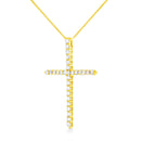 10K Yellow Gold Plated .925 Sterling Silver 3.0 Cttw Prong-Set Round Brilliant Cut Diamond Cross 18" Pendant Necklace (J-K Color, I1-I2 Clarity)-7