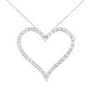 .925 Sterling Silver 3.0 cttw Round-Cut Diamond Open Heart Pendant Necklace (I-J Color, I2-I3 Clarity) - 18"-5