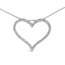 14K White Gold 3.0 Cttw Lab Grown Diamond Open Heart Pendant Necklace-2