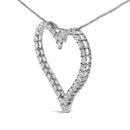 14K White Gold 3.0 Cttw Lab Grown Diamond Open Heart Pendant Necklace-3