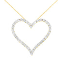 10k Yellow Gold Plated .925 Sterling Silver 3.0 cttw Round-Cut Diamond Open Heart Pendant Necklace (J-K Color, I1-I2 Clarity) - 18"-5