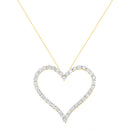 10k Yellow Gold Plated .925 Sterling Silver 3.0 cttw Round-Cut Diamond Open Heart Pendant Necklace (J-K Color, I1-I2 Clarity) - 18"-6