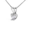 14K White Gold 1/5 Cttw 3-Prong Set Heart Shaped Solitaire Lab Grown Diamond 18" Pendant Necklace (F-G Color, VS2-SI1 Clarity)-8