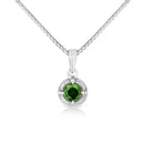 .925 Sterling Silver 3/4 Cttw Treated Blue Diamond Solitaire 18" Milgrain Pendant Necklace (Blue Color, I1-I2 Clarity)-6