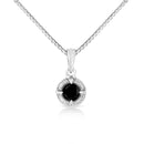 .925 Sterling Silver 3/4 Cttw Treated Blue Diamond Solitaire 18" Milgrain Pendant Necklace (Blue Color, I1-I2 Clarity)-8