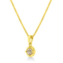 14K Yellow Gold Plated .925 Sterling Silver 1/2 Cttw Brilliant Round Cut Diamond Solitaire Milgrain 18" Pendant Necklace (K-L Color, I2-I3 Clarity)-13
