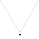 .925 Sterling Silver 3/4 Cttw Treated Blue Diamond Solitaire 18" Milgrain Pendant Necklace (Blue Color, I1-I2 Clarity)-2