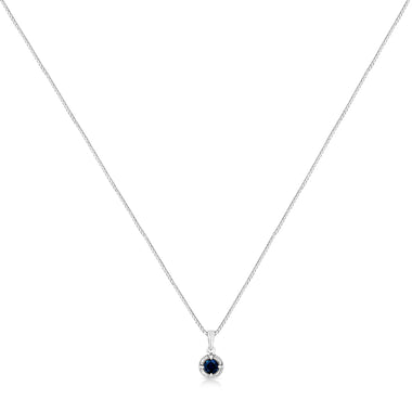 .925 Sterling Silver 3/4 Cttw Treated Blue Diamond Solitaire 18" Milgrain Pendant Necklace (Blue Color, I1-I2 Clarity) - 0