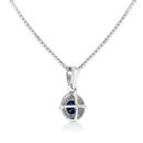 .925 Sterling Silver 3/4 Cttw Treated Blue Diamond Solitaire 18" Milgrain Pendant Necklace (Blue Color, I1-I2 Clarity)-4