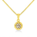14K Yellow Gold Plated .925 Sterling Silver 1/2 Cttw Brilliant Round Cut Diamond Solitaire Milgrain 18" Pendant Necklace (K-L Color, I2-I3 Clarity)-8