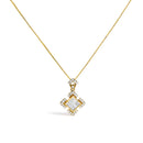 10K Yellow Gold 3/8 Cttw Princess Diamond Geometric Pendant Necklace-1