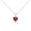 IGI Certified 14K White Gold Martini Set 1.00 Cttw Lab Grown Pink Heart Diamond Solitaire 18" Pendant Necklace (Pink Color, SI2 Clarity)-5